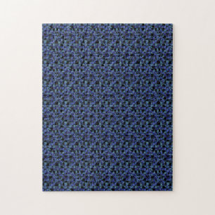 Unique Bold Hip Geometric Blue Cyan Grey Black Jigsaw Puzzle