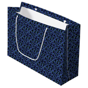 Unique Bold Hip Geometric Blue Cyan Grey Black Large Gift Bag