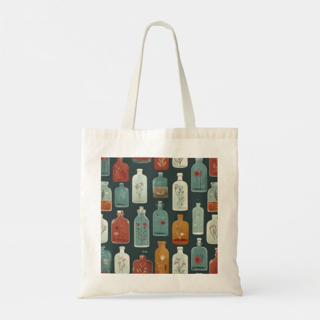 unique bottle art tote bag (Back)