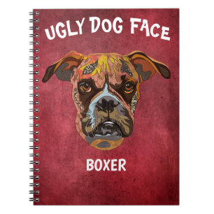 Unique Boxer ugly dog face Notebook