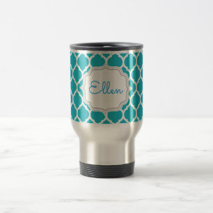Unique bridesmaids gift Moroccan Pattern Monogram Travel Mug
