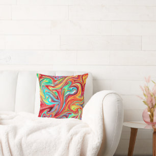 Unique Bright Colours Patterns Painting. Buy Now Cushion