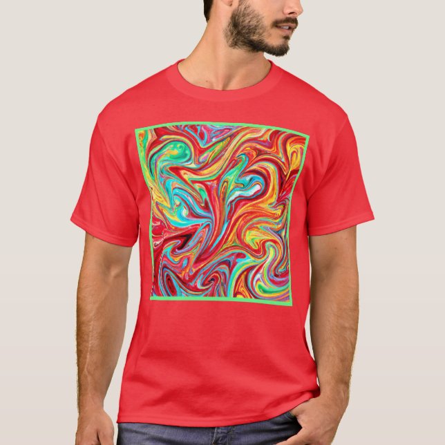 Unique Bright Colours Patterns Painting. Buy Now T-Shirt (Front)