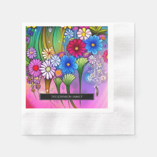 Unique Bright Floral New Home Living Napkin