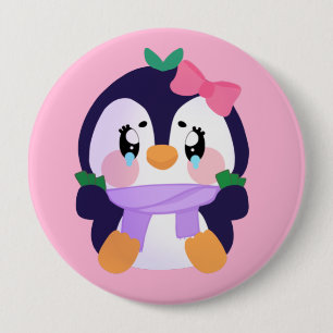 Unique Broke Cute Penguin 10 Cm Round Badge