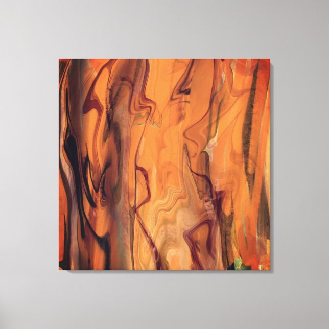 Unique Brown Abstract Marble Liquefied Wall Art (Front)