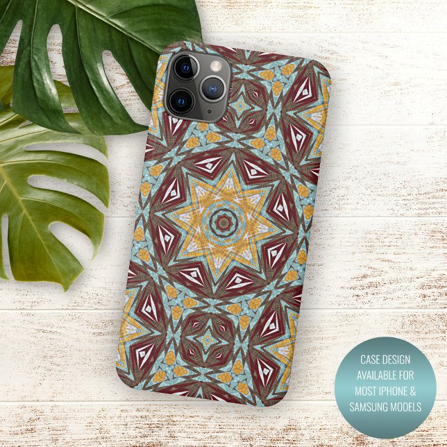 Unique Brown Yellow Turquoise Red Kaleidoscope Art Case-Mate iPhone Case (Creator Uploaded)