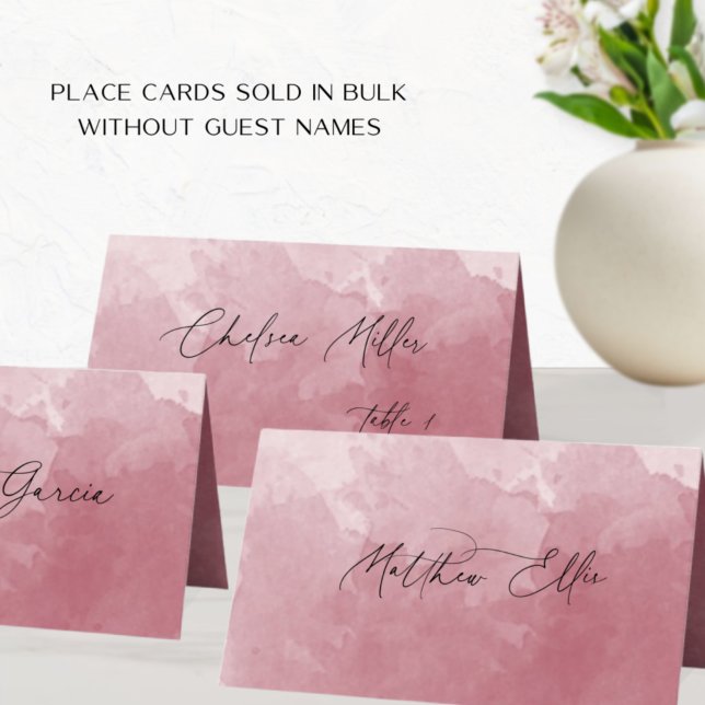 Unique Burgundy Watercolor Background Folded Place Card (Creator Uploaded)