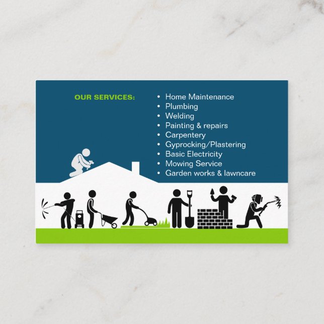 Unique business card for handyman (Back)