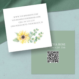 Unique Business Cards Watercolor Botanical Flower