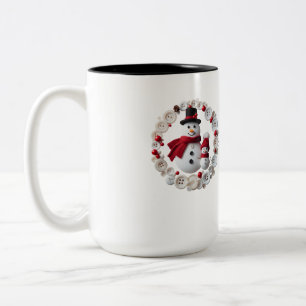 Unique Button Design Two-Tone Coffee Mug