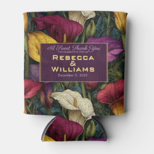 Unique Calla Lilies Aesthetic Destination Wedding Can Cooler