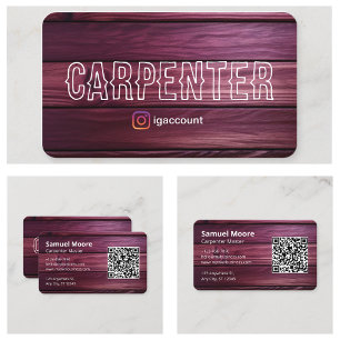 Unique Carpenter Sample Visiting Rustic Business Card