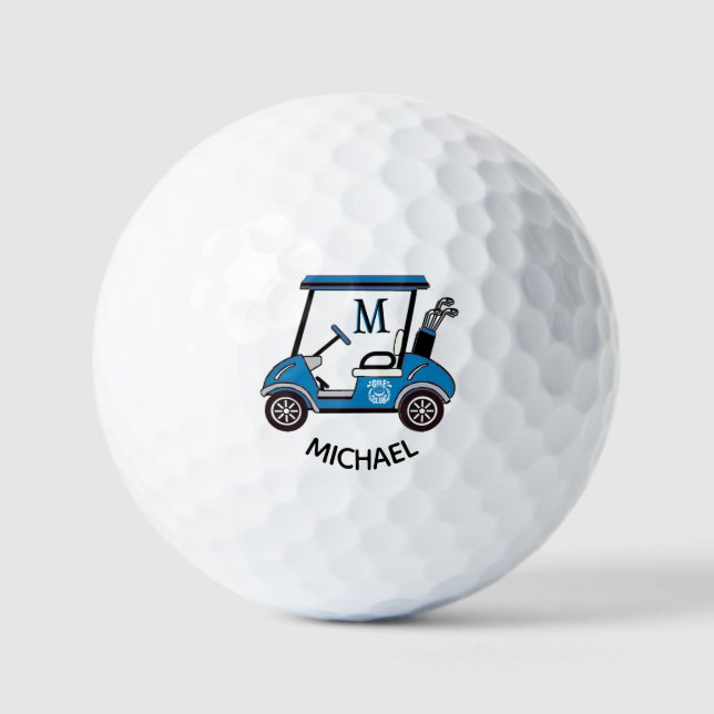 Unique Cart Custom Monogram Name  Golf Balls (Front)