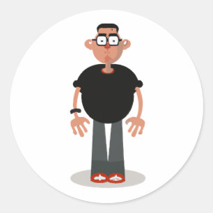 Unique Cartoon Character Classic Round Sticker