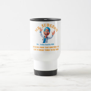 Unique Cartoon Surgeon Design for Healthcare Worke Travel Mug