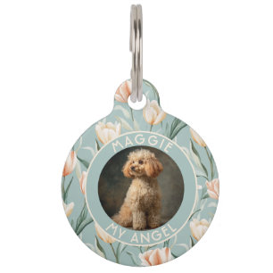Unique Cat Gift Tulip Flower Pet Tag