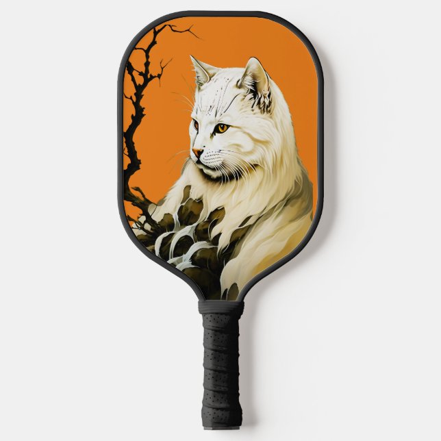 Unique Cat-Inspired Mountain Fountain Delight  Pickleball Paddle