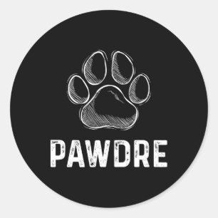 Unique Cat Or Dog Dad Fathers Day Mens Pawdre Gift Classic Round Sticker