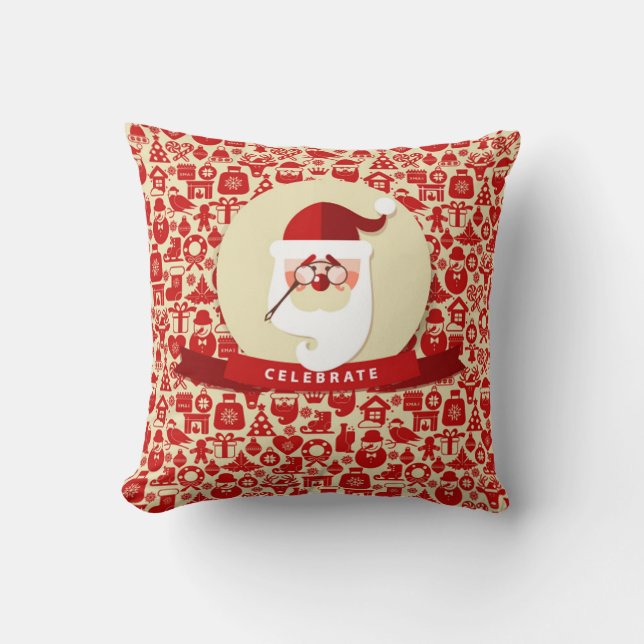 Unique Celebrate Christmas with Santa Cushion (Front)