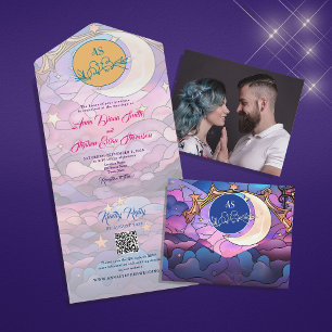Unique Celestial Wedding All In One Invitation