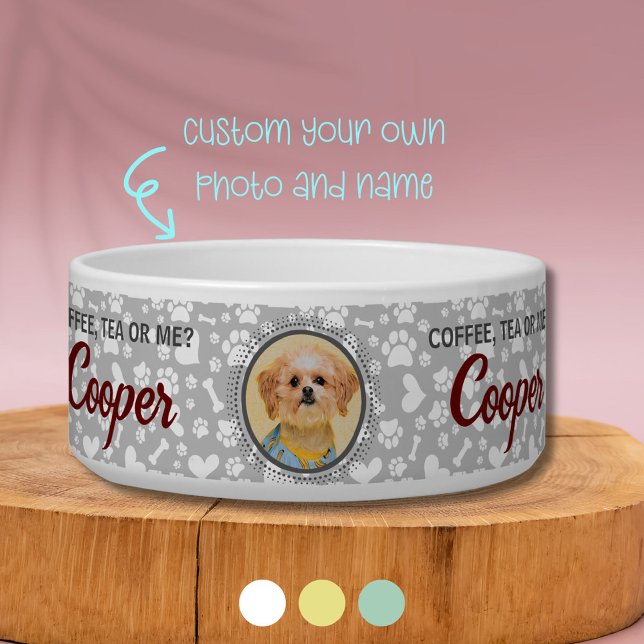 Unique Ceramic Pet Feeding Bowl with Name & Photo  (Now Your Dog May have Their Unique Bowl With Custom Photo and Name)