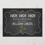 Unique Chalkboard HO HO HO Xmas Party Invitation<br><div class="desc">Wonderful Chalkboard Script "HO HO HO",  Xmas Party invitation! Use Customise it tool to add your own info! It is a template,  so,  you can add your own image.</div>