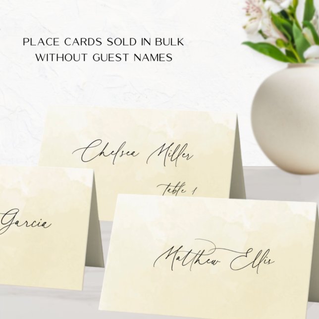 Unique Champagne Watercolor Background Place Card (Creator Uploaded)