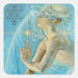 Unique Chamuel archangel divine love artwork Square Sticker