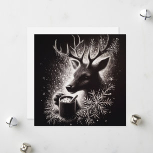 Unique Charcoal Sketch Christmas Holiday Card