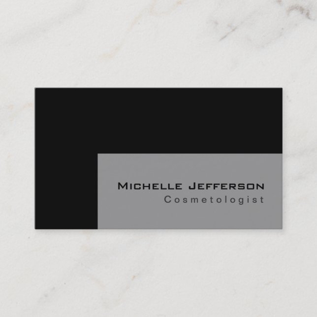Unique Charming Black Grey Striped Business Card (Front)