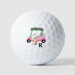 Unique Charming Golf Cart with Clubs Monogram  Balls