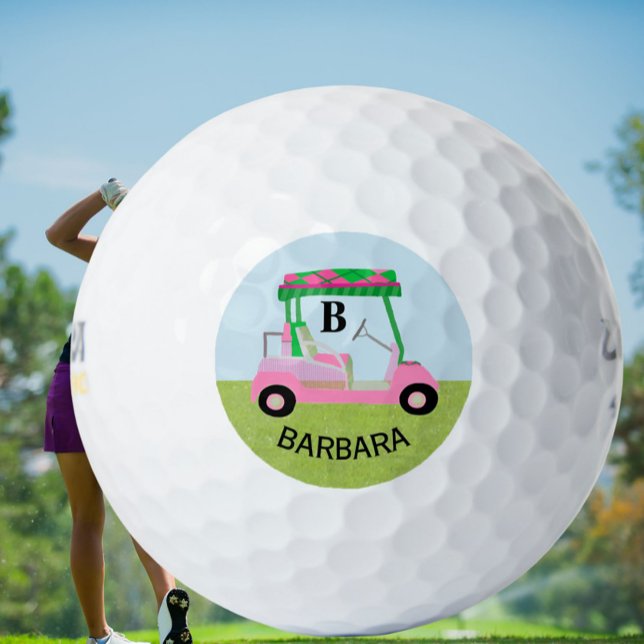 Unique Charming Golf Cart with Clubs Monogram  Balls (Creator Uploaded)