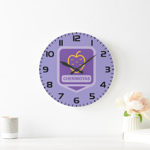 Unique Cherimoya Fruit Graphic Customisable  Large Clock