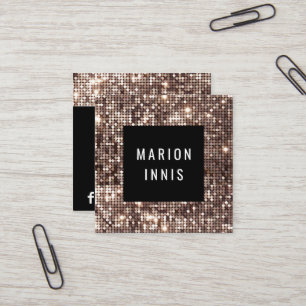 ★ Unique Chic Glitter Square Square Business Card