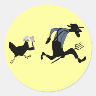 Unique chicken classic round sticker