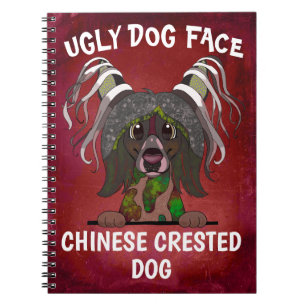 Unique Chinese Crested Dog ugly dog face Notebook