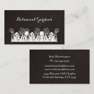 Unique Chocolate Linen Look Floral Business Card