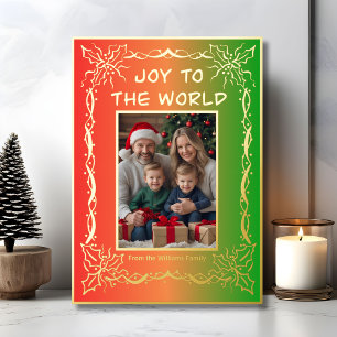Unique Christmas Cards 2 Photos Holiday Joy 