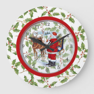 Unique Christmas Clock Santa in Clock