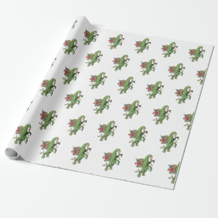 Unique Christmas Dinosaur Wrapping Paper for Kids
