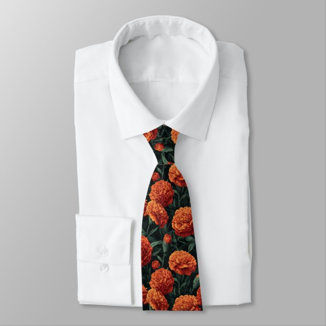Unique Christmas Gift For Dad Carnation Flower Tie (Tied)