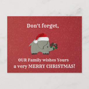 Unique Christmas greeting for friends. Holiday Postcard