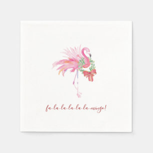 Unique Christmas Holiday Themes Pink Flamingo Napkin
