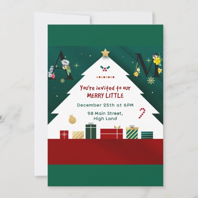 Unique Christmas Invitations  (Front)