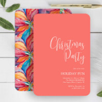 Unique Christmas Invitations Orange Watercolor