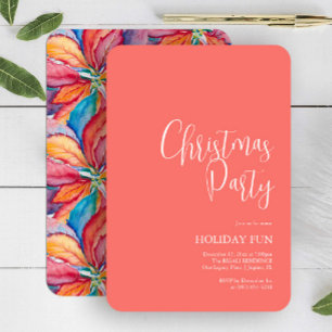 Unique Christmas Invitations Orange Watercolor