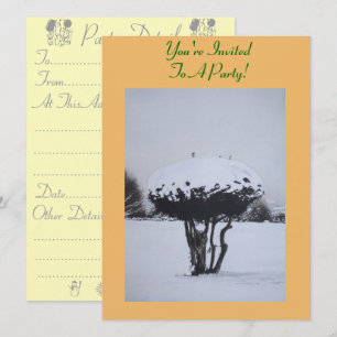 unique christmas landscape snow scene invitation