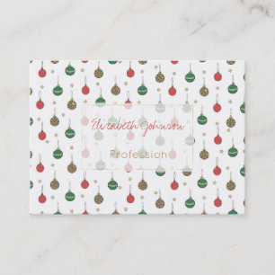 Unique Christmas Ornament Baubles Pattern Business Card