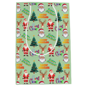 Unique Christmas Pattern Place on Medium Gift Bag